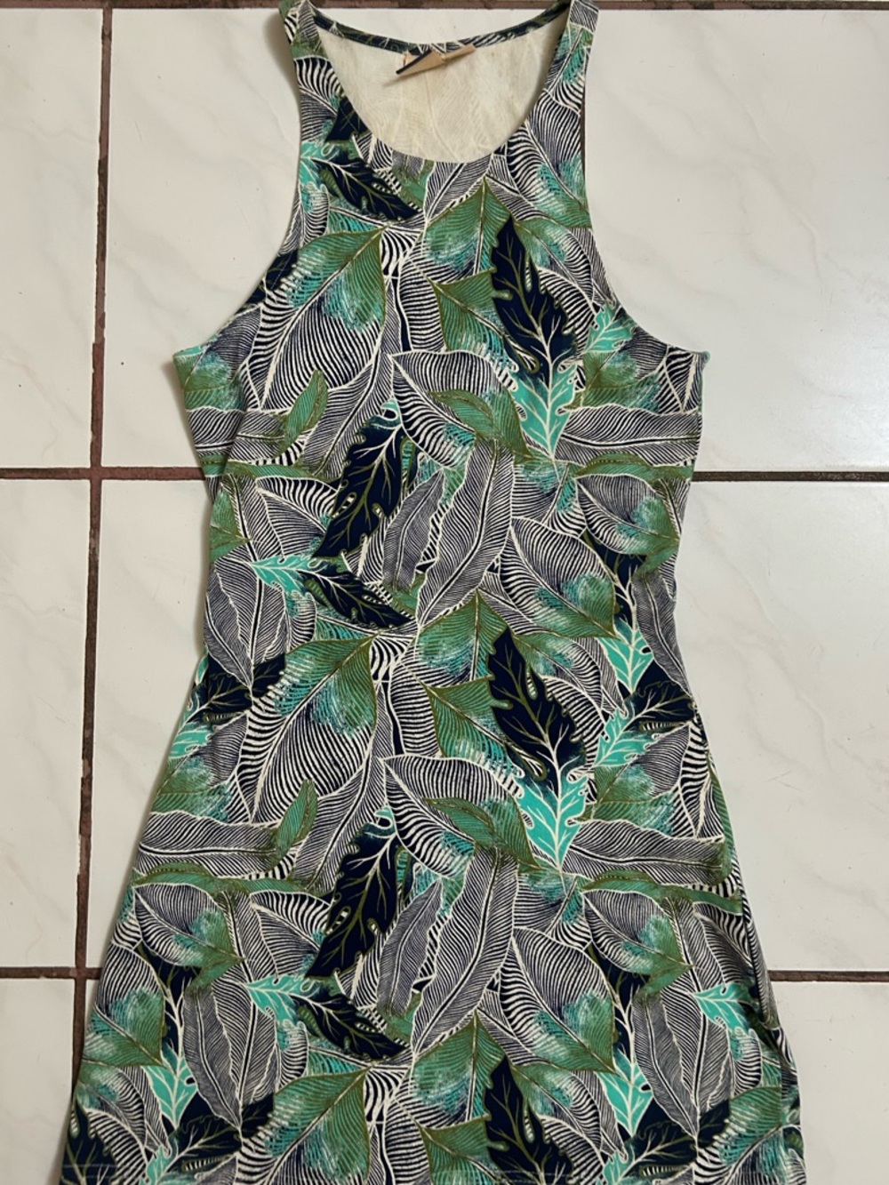 Tropical Leaf Mini Dress
